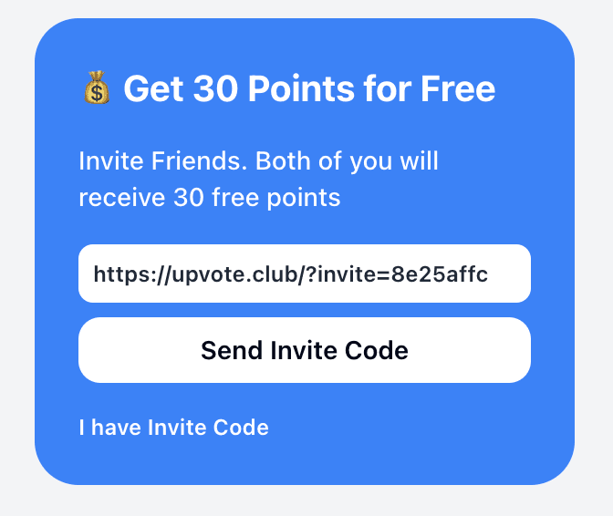 Earn extra points by inviting friends