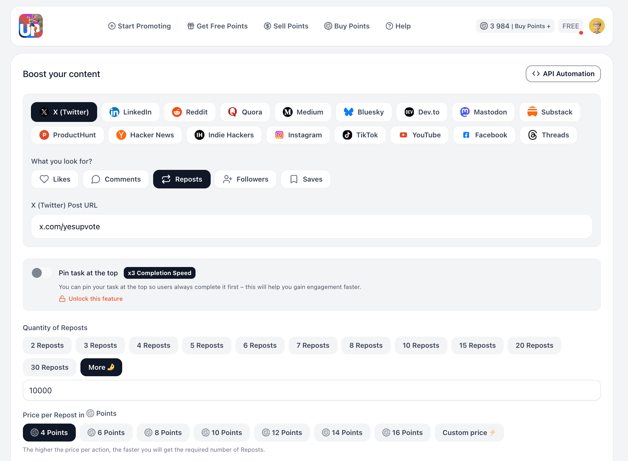 Legit Twitter repost service