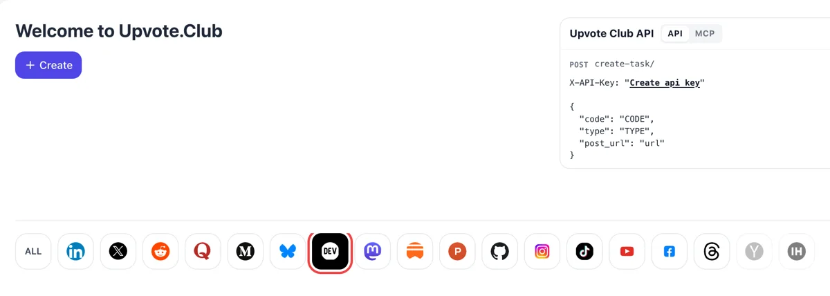 Sign in and pick Dev.to