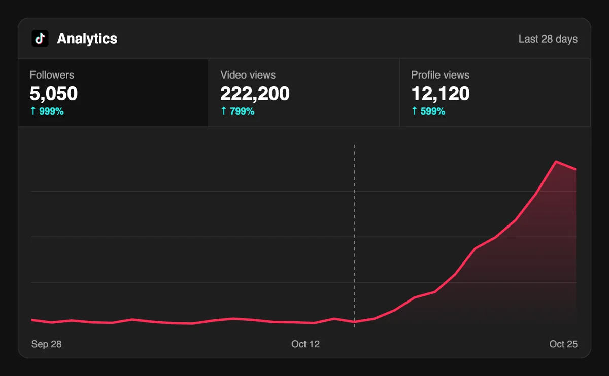 Watch your TikTok followers grow Watch your TikTok followers grow